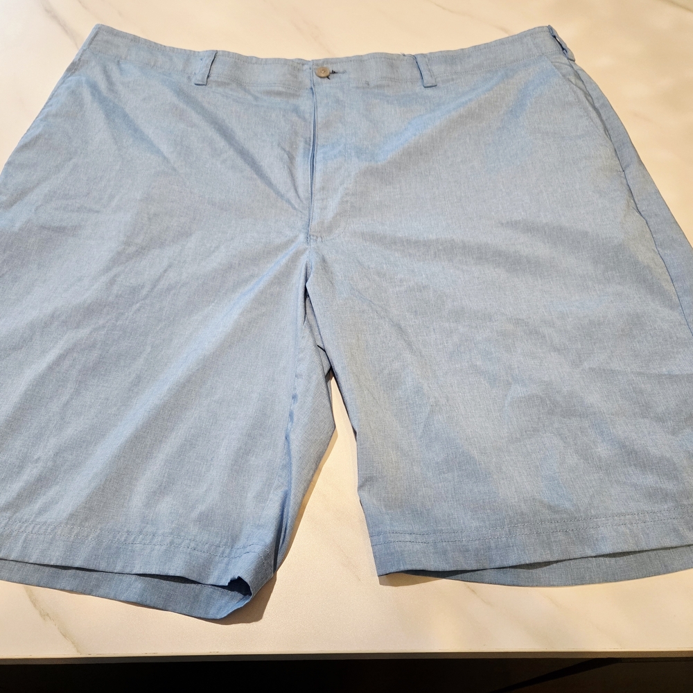 Blue Flat Front Shorts with Classic Design